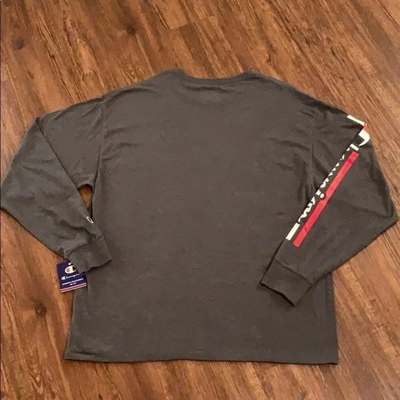 Champion Men’s Long Sleeve Logo Jersey T Shirt Gray - Picture 3 of 8